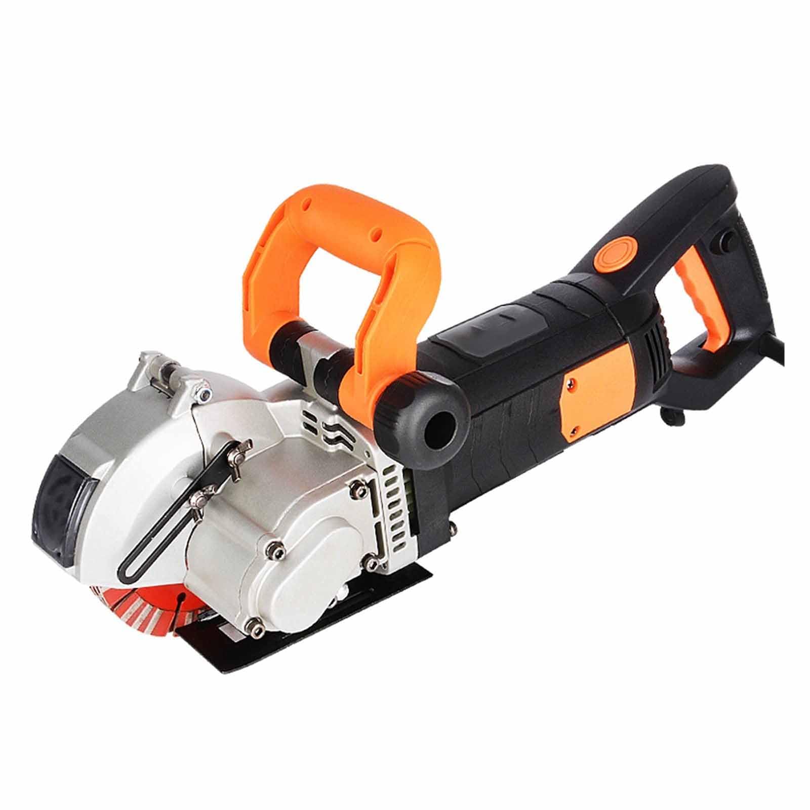 Rozadora De Muros Eléctrica con Bomba Y Tubería De Agua, Hoja De Diamante De 133 Mm, Profundidad De Corte Ajustable De 0 A 41 Mm, Ranuradora De 90° para Ladrillo, Hormigón Y Acero.,Black