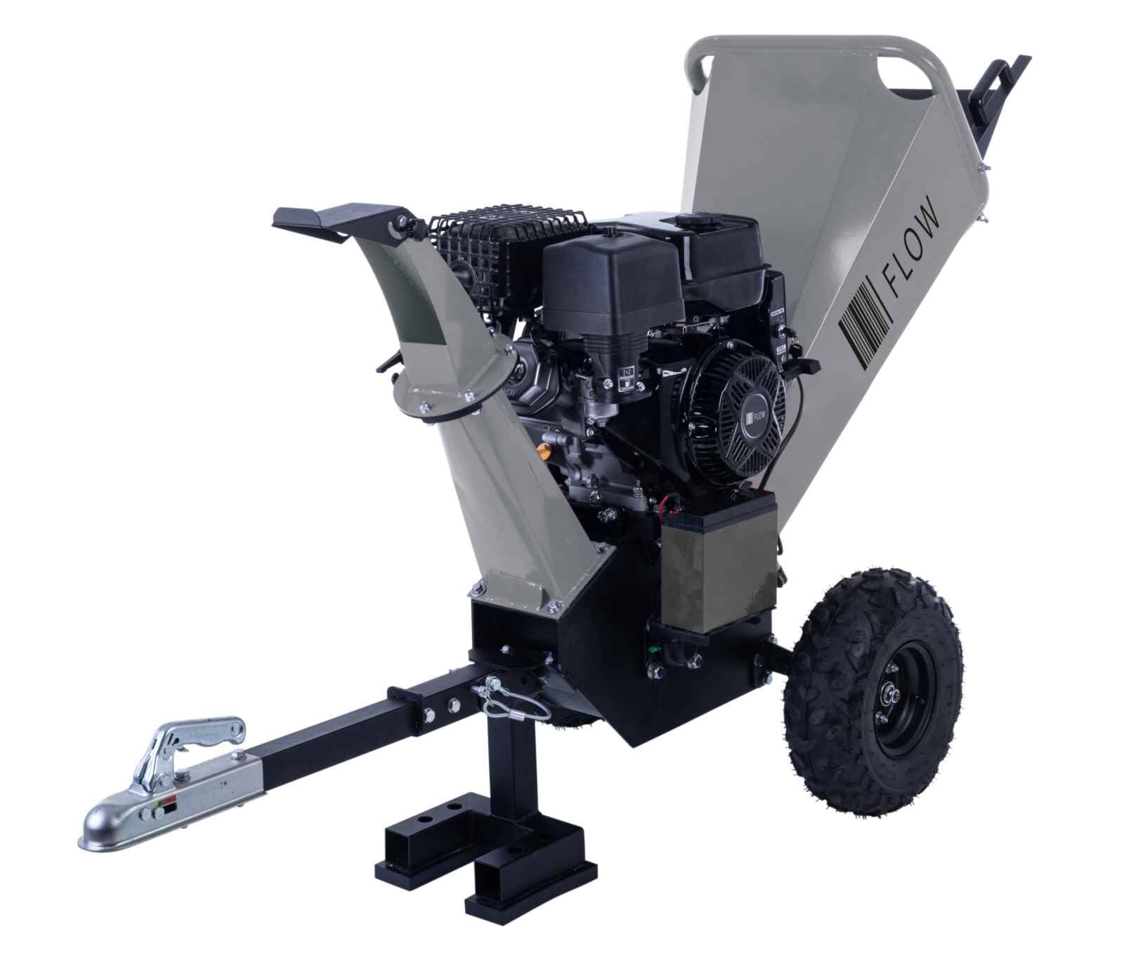 Benzin-Messerhäcksler FL-BGH42 FLOW | 4-Takt-Benzinmotor 9 kW / 12 PS mit 420 cm³ | Schnittstärke 120 mm | 2x Wendemesser mit einer Drehzahl von 2530 min-1