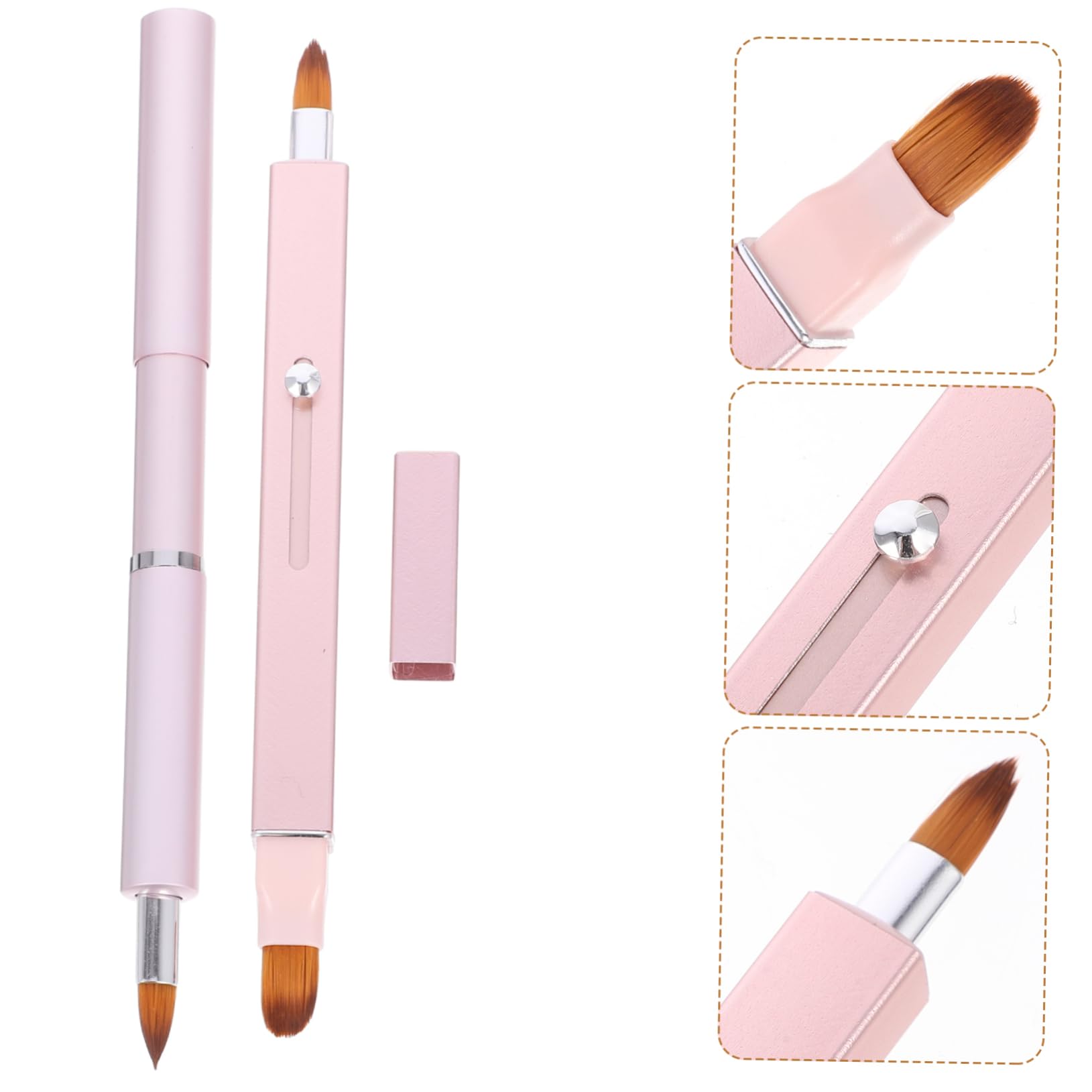 PACKOVE 2pcs Retractable Lipstick Brush Applicator Soft Bristles for Smooth Lip Gloss Application Portable Makeup Tool for Women for Travel and Purse Carry