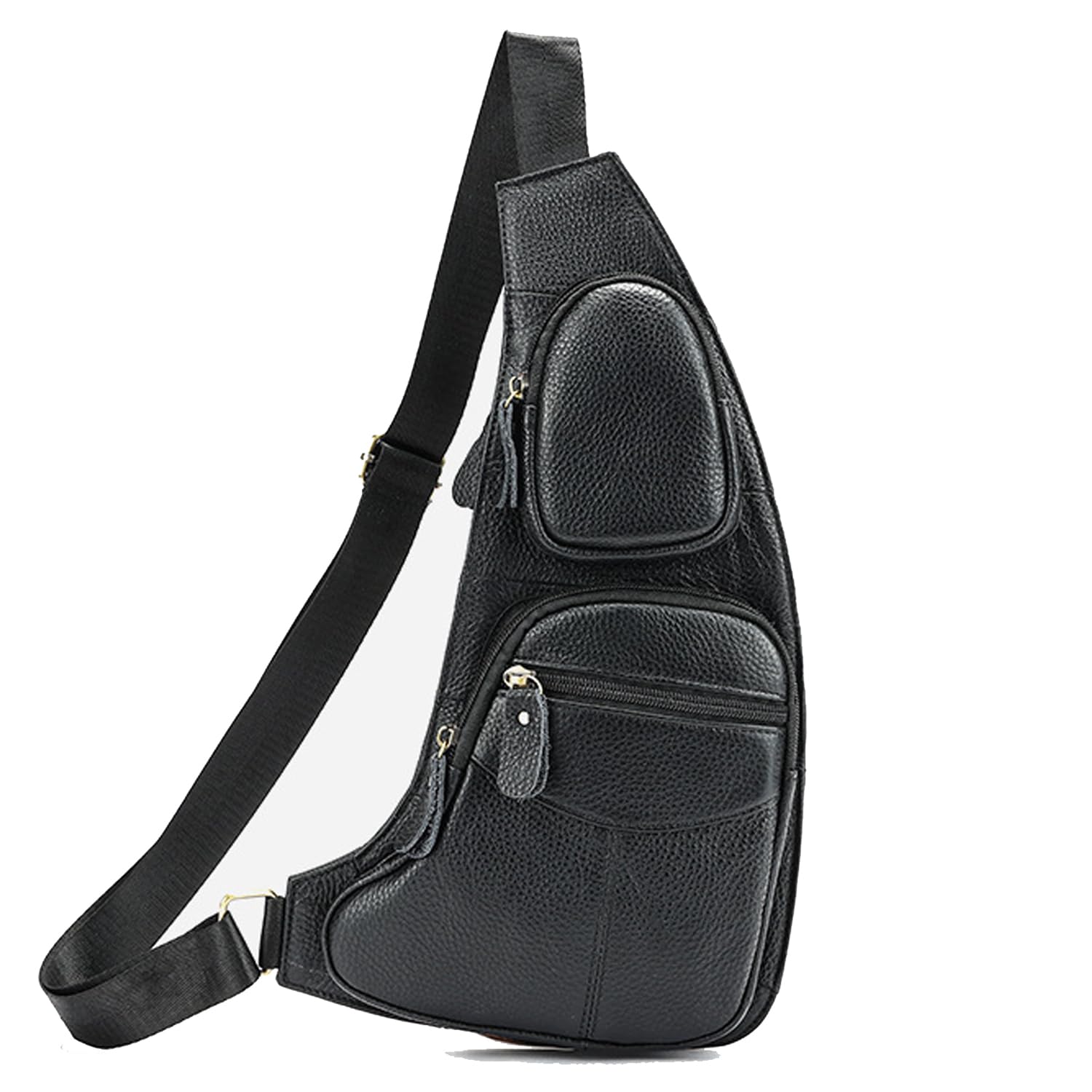 Leather Sling Bag Crossbody Backpack for Men Women Travel Outdoor Sports Hiking Camping Shoulder Chest Day Pack Daypack