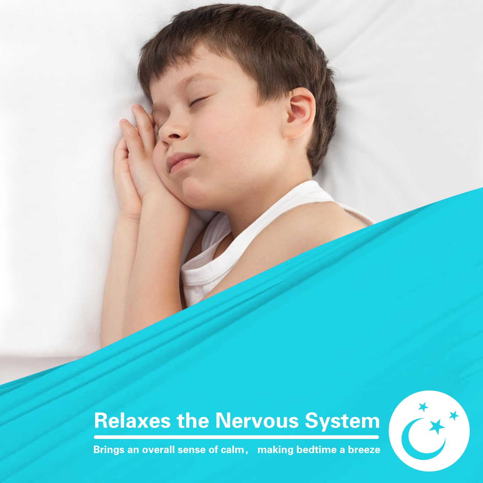 Woqiuke Sensory Sheet for Kids Special Needs Bed Sheet for All Night Comfort - Breathable and Stretchy(Turquoise, Full)