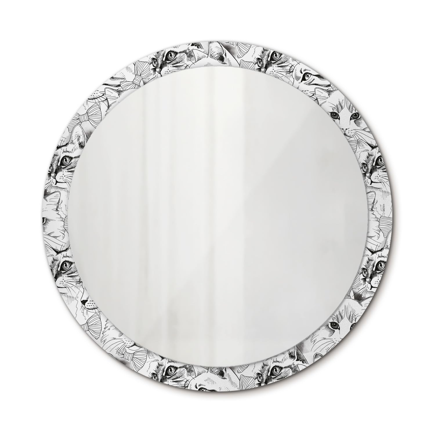 Miroir sans cadre imprimé chat de 100 cm moderne pour remplacer une décoration murale vide