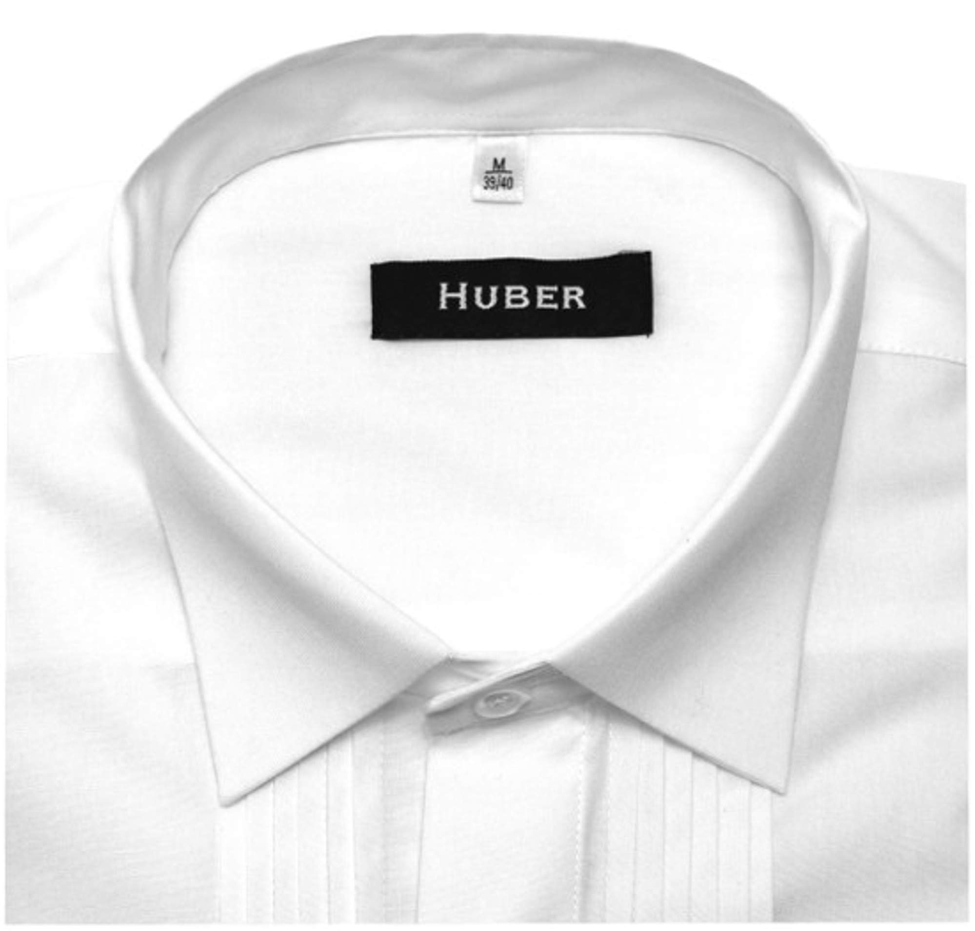HUBER Smokinghemd weiß Kläppchenkragen u. Biesen HU-0171 Regular