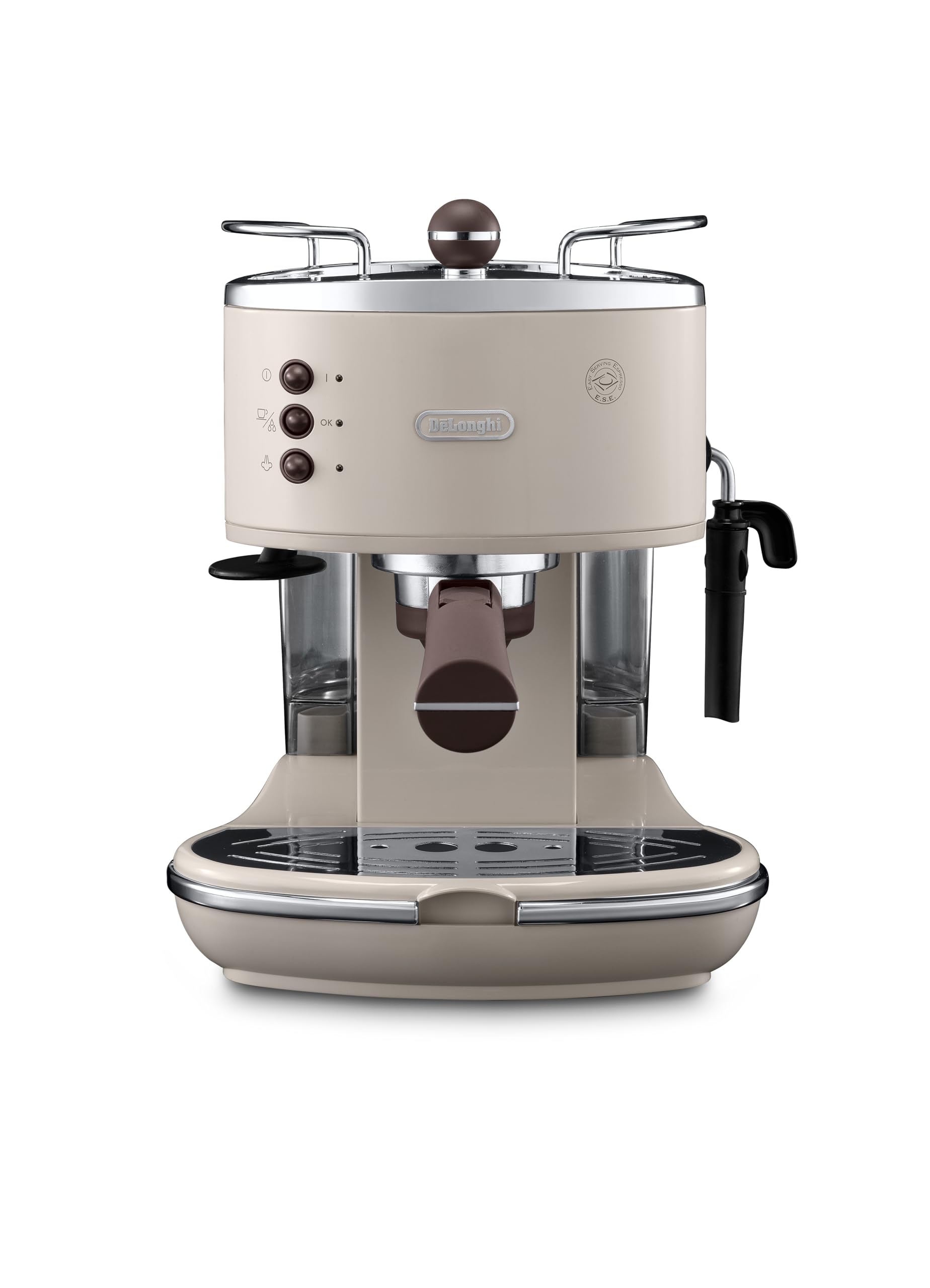 De'Longhi Icona Vintage ECOV 311.BG Macchina da Caffè Espresso Manuale e Cappuccino, Caffè in Polvere o in Cialde E.S.E., 1100 W, Beige