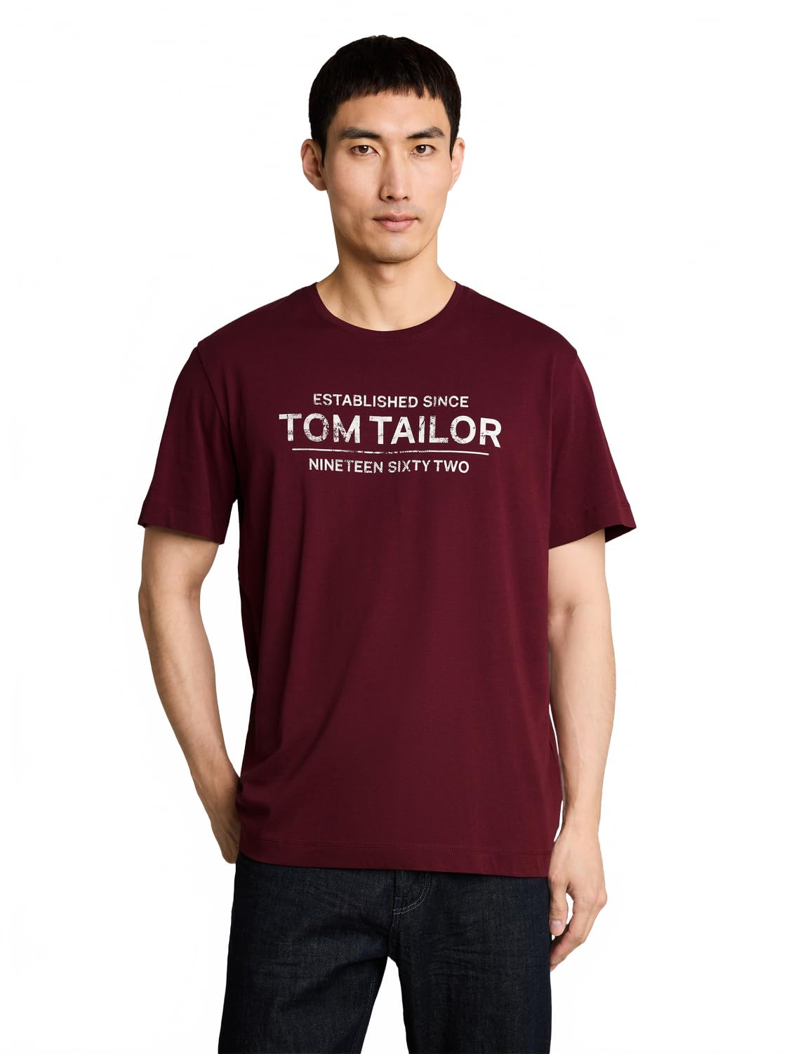TOM TAILOR Herren T-Shirt mit Logo-Print