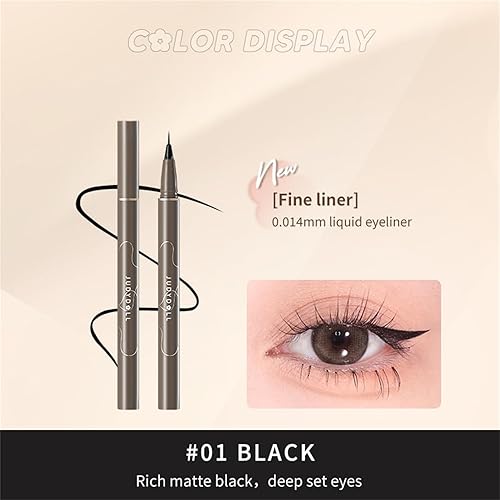 Miniatura 2 de Cappuvini Delineador de ojos líquido ultrafino, delineador líquido ultra fino, resistente al agua, delineador de ojos a prueba de manchas, punta de