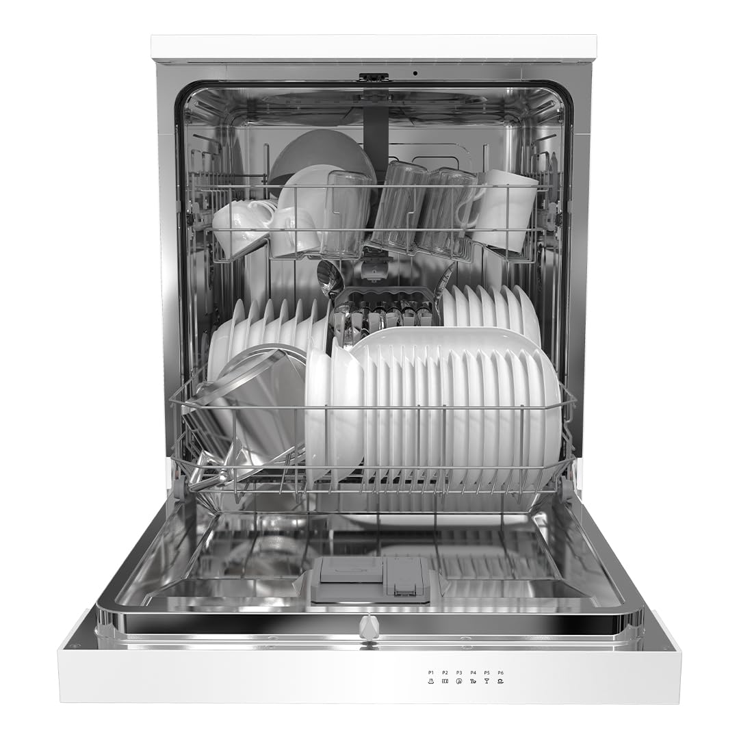 Aspes Lavavajillas 60cm Blanco AJ13601ED. 1890W, 14 Cubiertos, 2 Bandejas, 6 Programas, Display LED táctil, Función Stop&Go, Eficiencia Energética Clase E