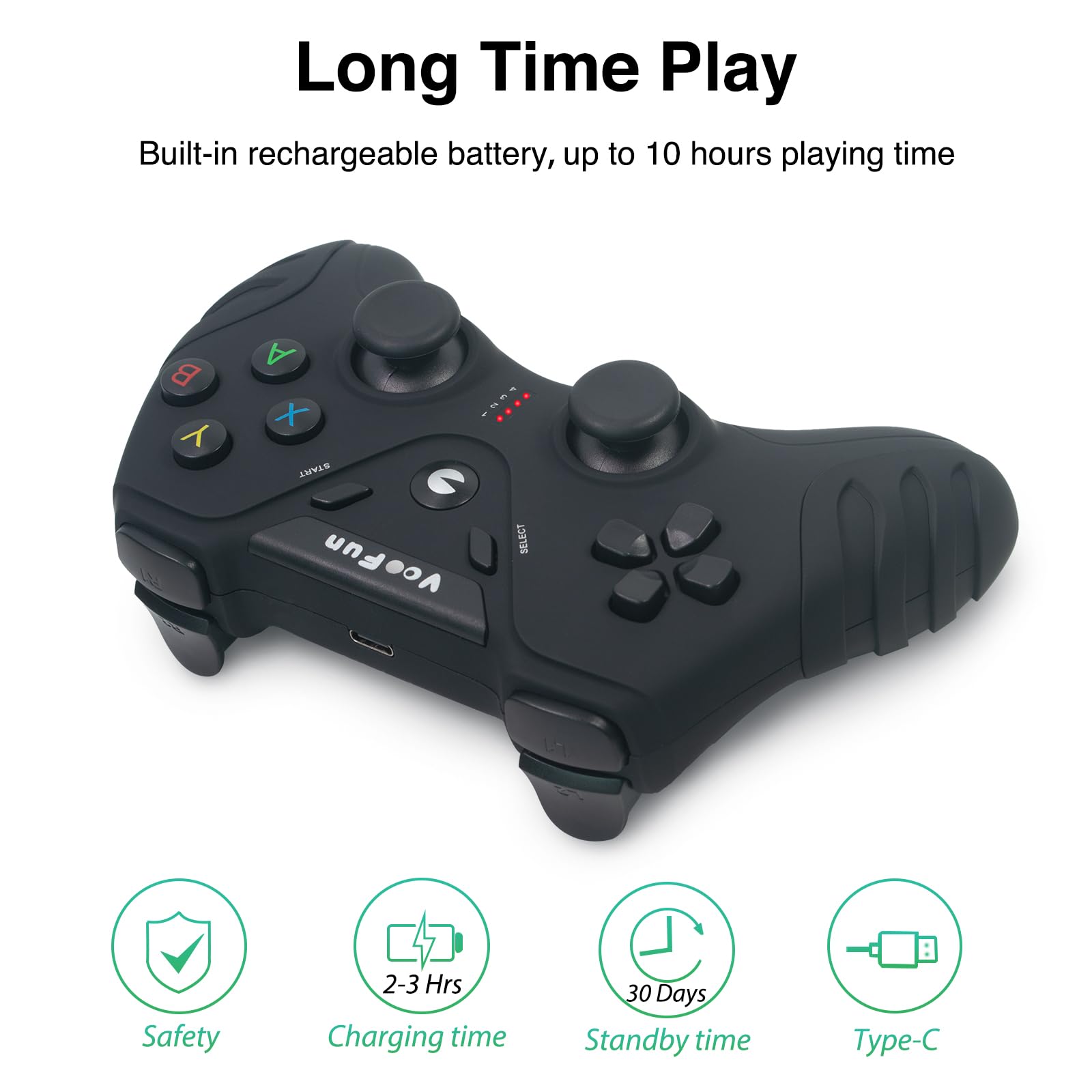 VooFun Controller PC Wireless con Hall Joysticks, 2,4G Controller PS3 Joystick PC con Doppia Vibrazione, Gaming Gamepad per PS3, Windows 7/8/10/11, Steam, Laptop, Raspberry Pi, Android TV