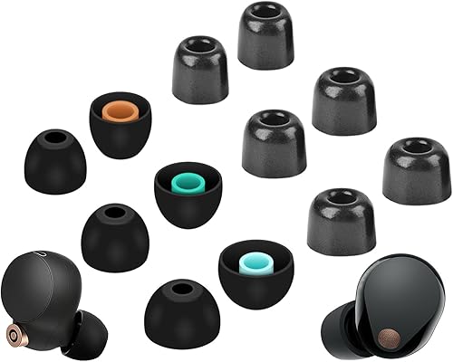 A-Focus 6 pares WF-1000XM5 WF-1000XM4 WF-C700N  Espuma viscoelástica y silicona Puntas para los oídos, almohadillas de repuesto suaves y cómodas,