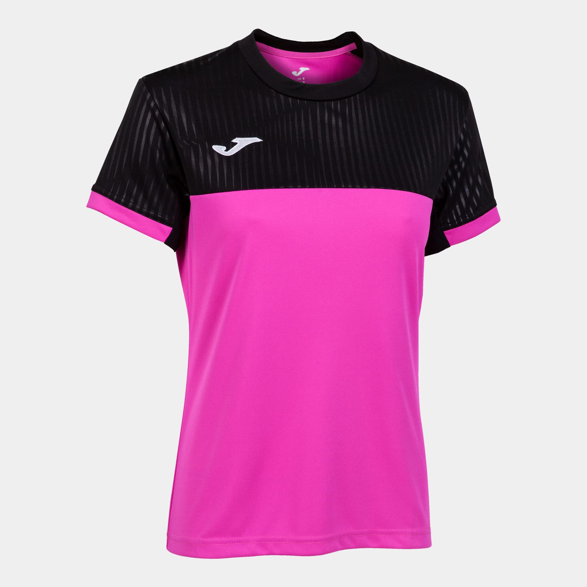 Joma Women's Montreal Short Sleeve T-Shirt, Neon Pink Black, M