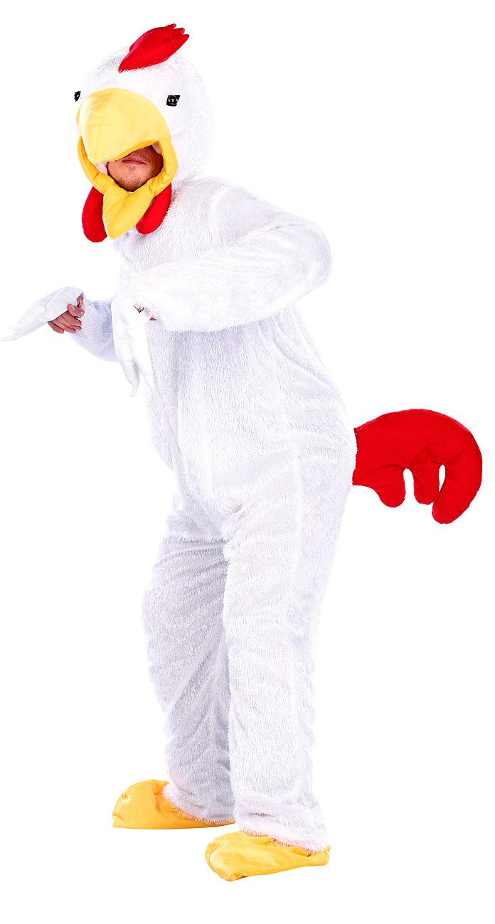 infactory Ganzkörperkostüm Tier: Halloween- & Faschings-Kostüm Verrücktes Hühnchen (Ganzkörper Kostüme Tiere, Ganzkörper Tierkostüm, Jumpsuit)