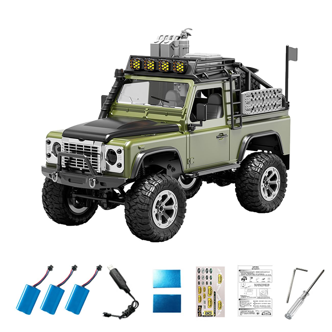 LooWindoer 1/12 RC Rock Crawler 4WD, Full Proportional Off Road Remote Control Truck with LED Lights, 2.4GHz All Terrain Climbing Vehicle, Long Runtime RC Car for Teens & Adults