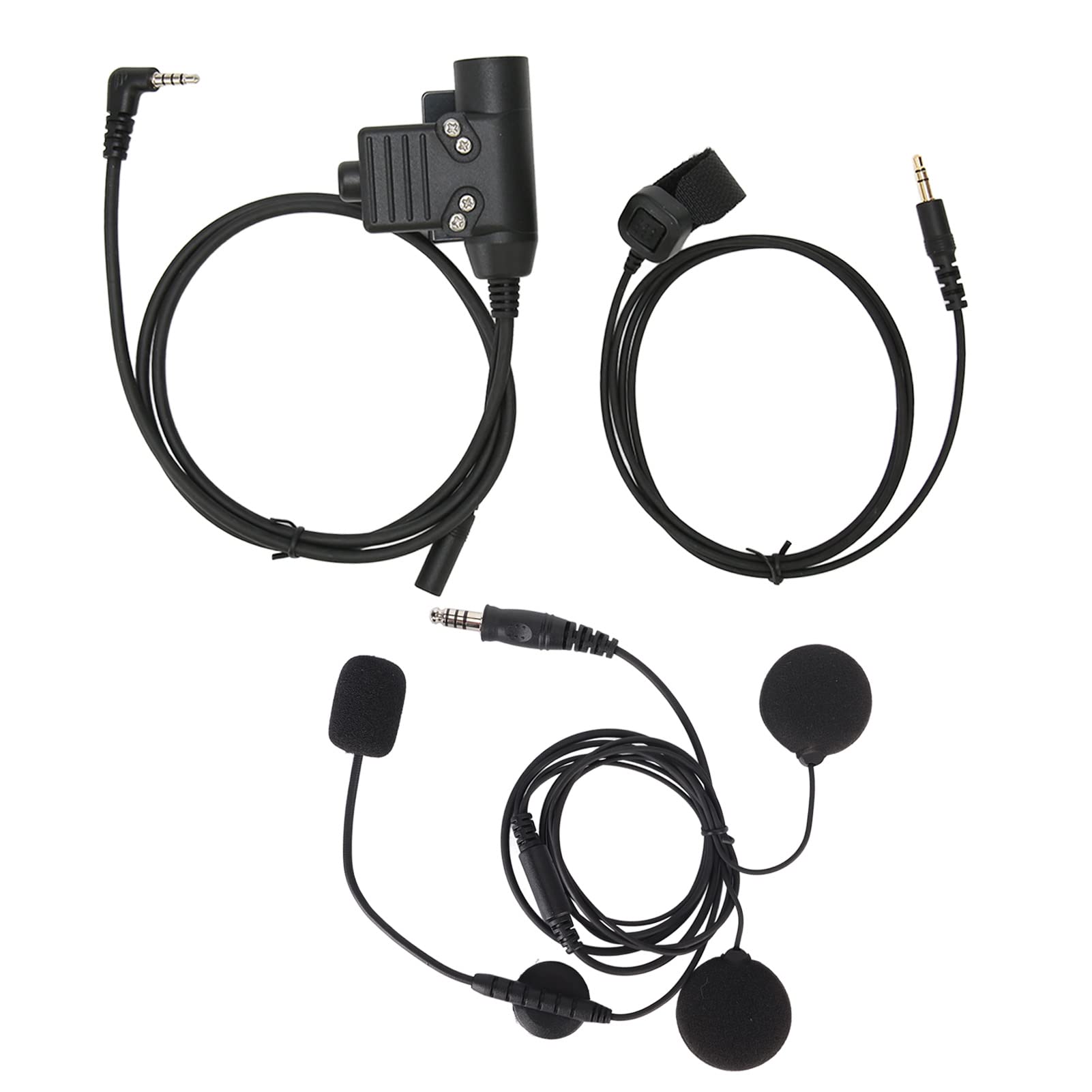 PTT Adapter MIC Zestaw Push to Talk Adapter słuchawkowy dla 2 -Way Radio Motorcycles Snowmobiles Premium ABS Plastikowe U94 PTT Kabel 90cm