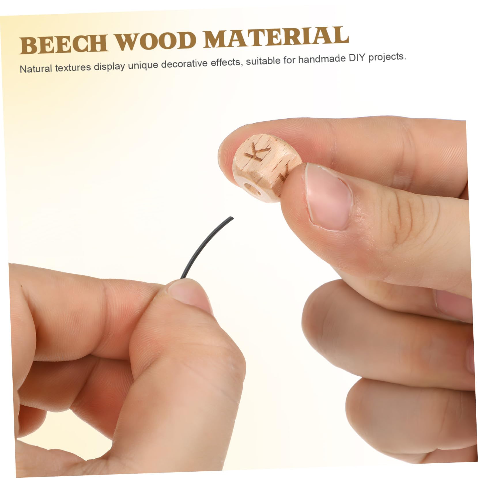 260 Pezzi Perline Vocale in Legno Naturale Quadrate Iniziali per Bracciali Collane DIY e Progetti Creativi Perline Artigianali in Legno Faggio per Fai da Te e Decorazioni