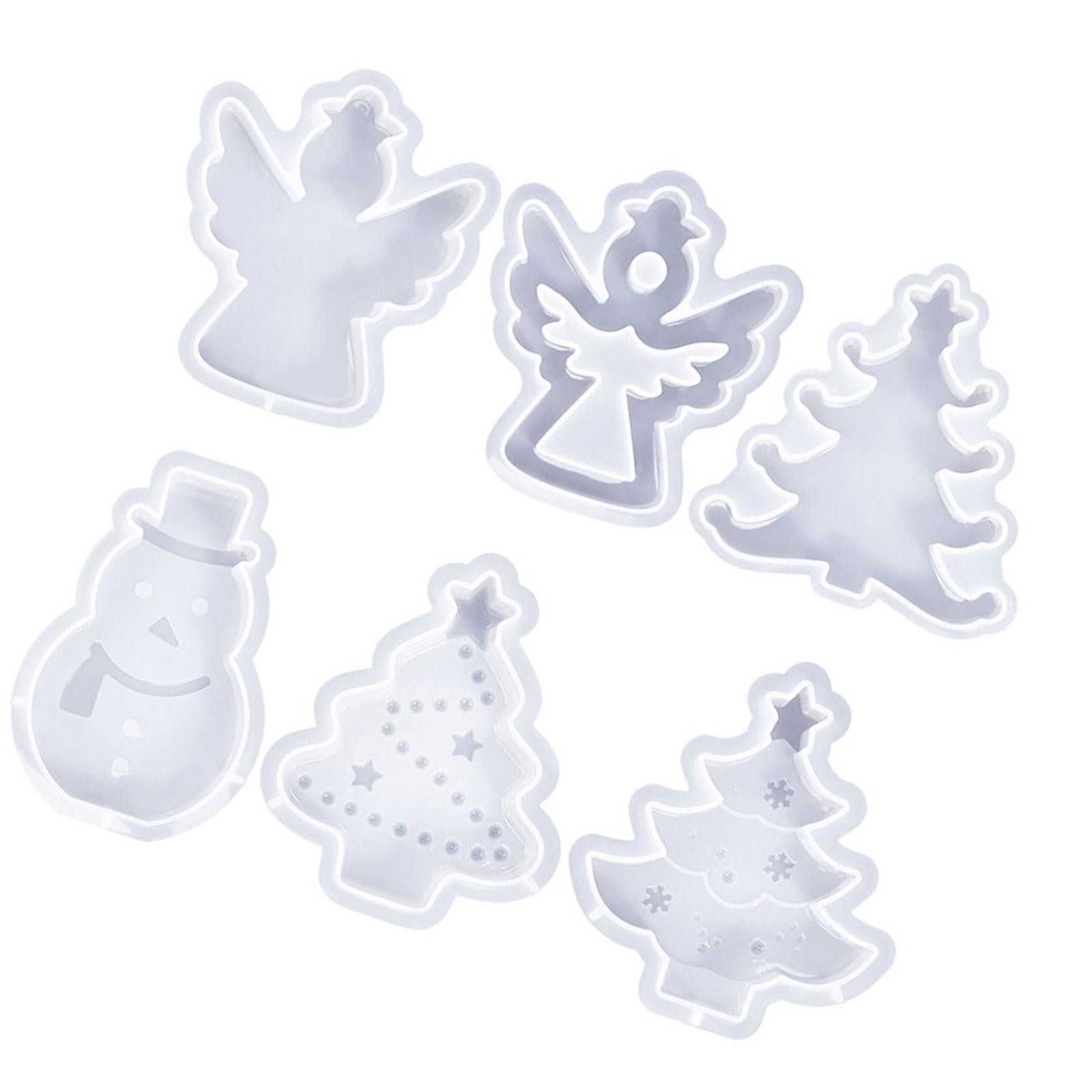 XAGMODSHN 6 / 8Pcs Halloween Themed Silicone for Epoxy Resin, Christmas Theme Silicone Molds for, Soap Temperature Resistant
