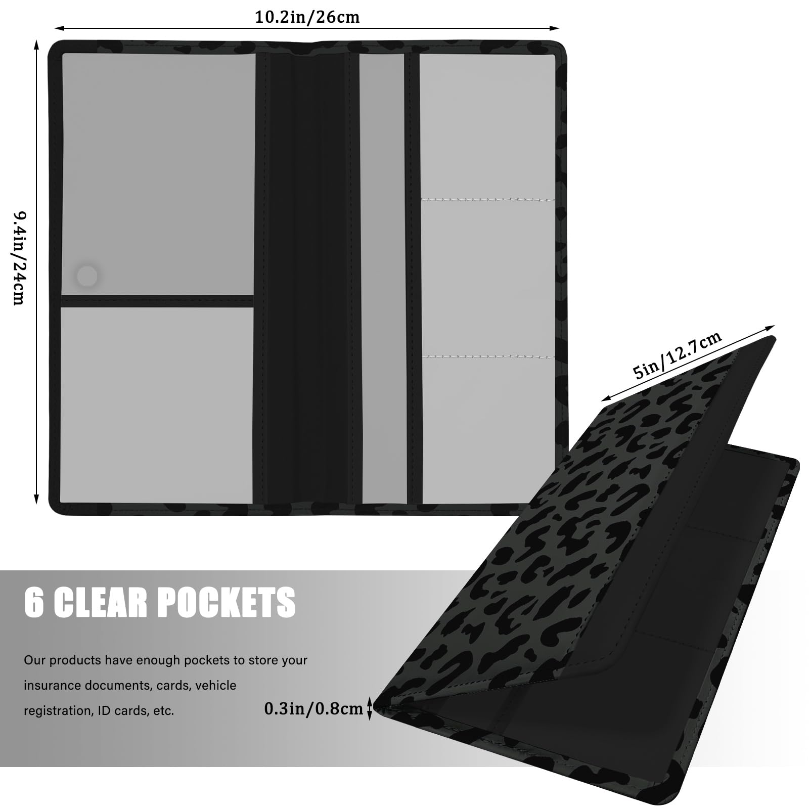 Car Registration and Insurance Holder with Magnetic Closure for License Cards and Documents All Vehicle Needs and Car — view 3