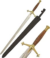 Vista 10 de Medieval Warrior Fantasy Claymore - Espada real con funda de cuero negro
