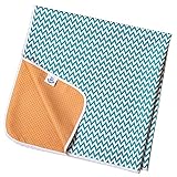 rutschfeste Spritzmatte von TotsAhoy!® Große Unterlage Bodenschutz für Hochstuhl (Aqua Chevron) Splat/Splash Mat