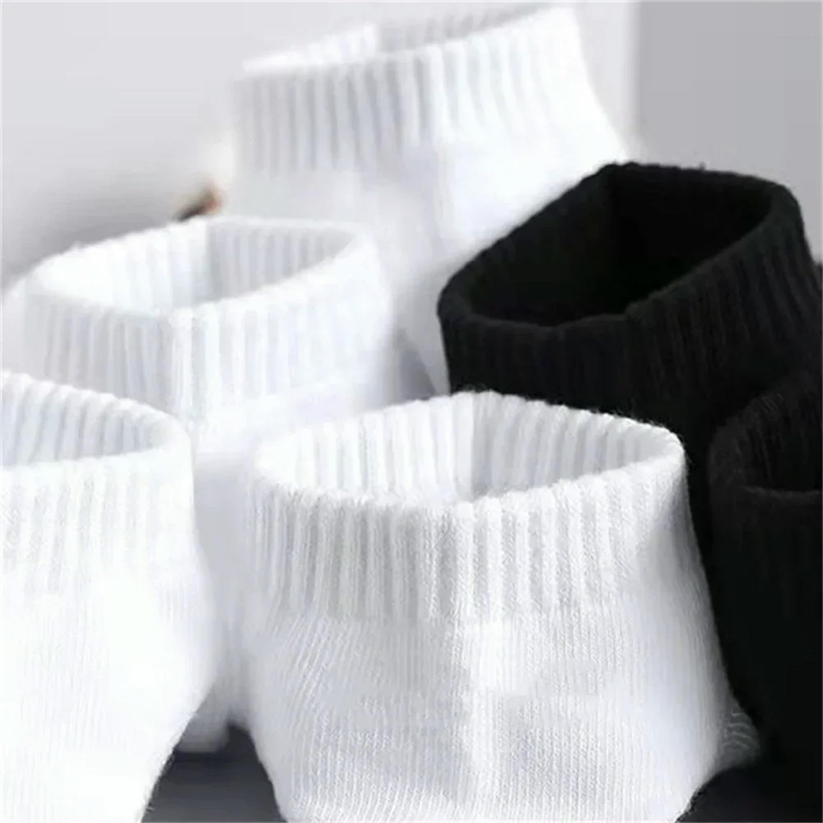 Calzini 10 Coppie Classiche Uomini D'affari In Bianco Nero Calzini Di Cotone Estate Da Donna Autunno Calzini Da Barca Alla Caviglia-8 Bianco 2 Nero-eu-38-42