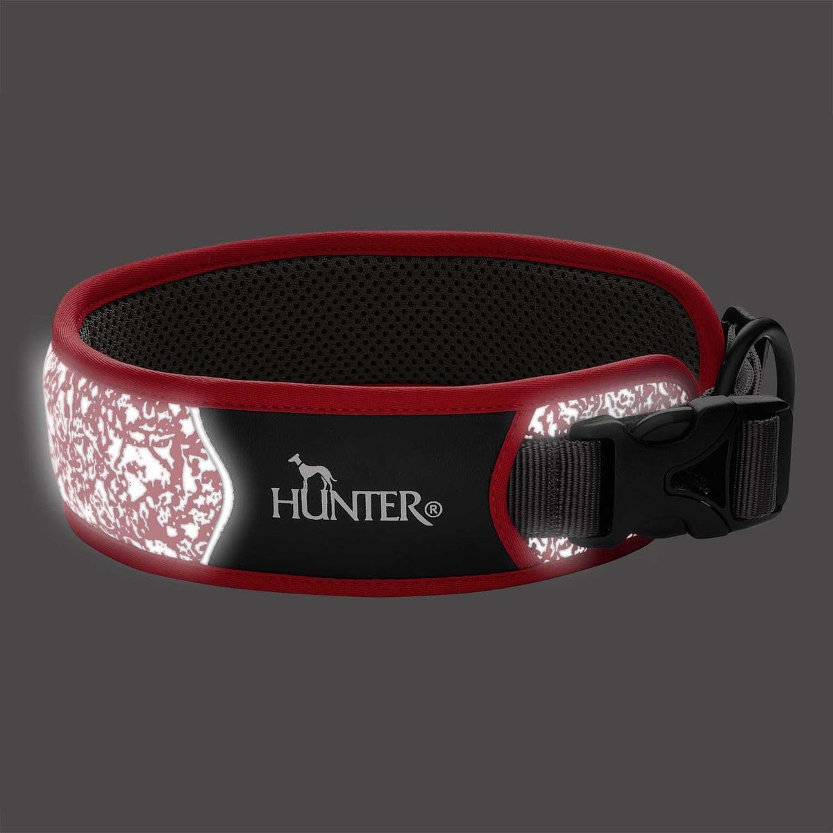 HUNTER Szyja Divo Reflect XL, czerwona/szara