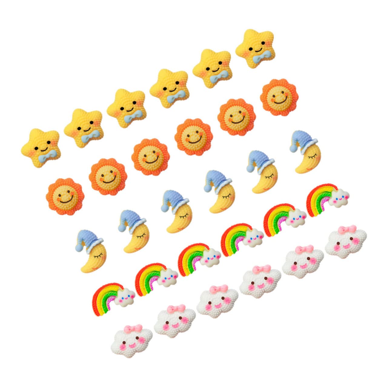 STOBOK 90stücke Wanddekorations-pinnnadeln Aus Resin Mond Sonne Sterne Regenbogen Und Wolken Lustige Push Für Korktafeln Büros Klassenzimmer Und Zuhause