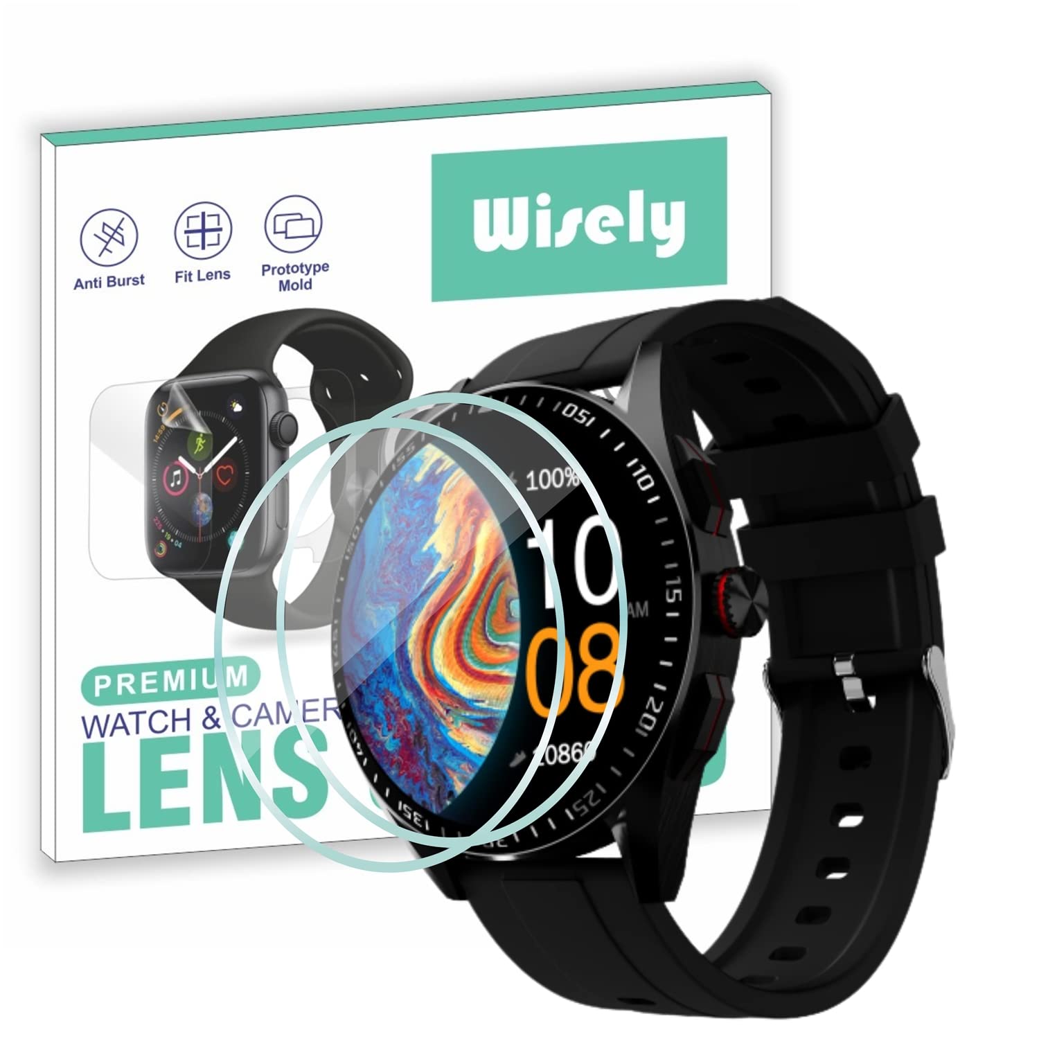 Wisely Pack 2 For Fire Boltt Invincible Plus Smartwatch Screen Guard