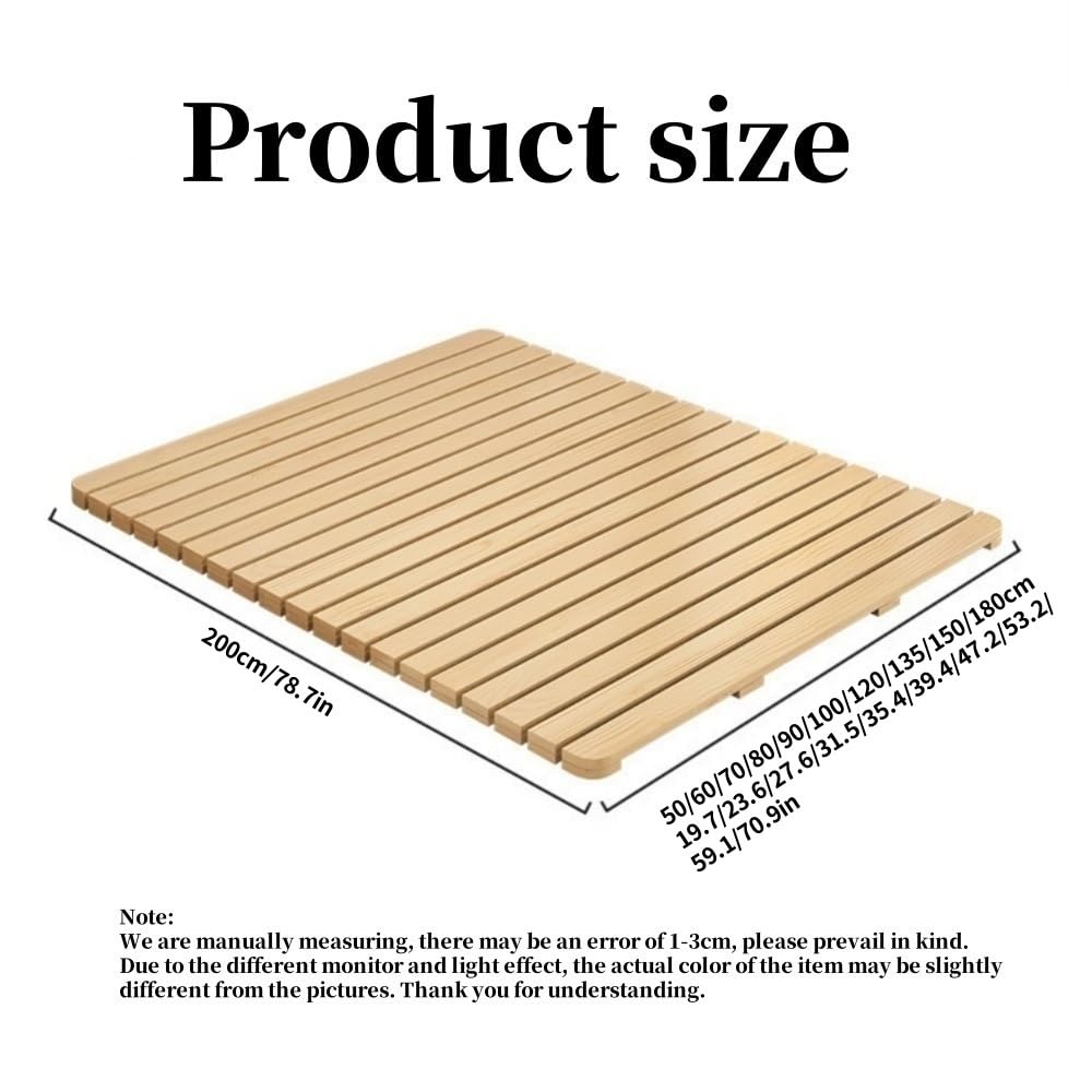 Futón Plegable de Madera Maciza con Estructura de láminas enrollables, Ideal para Dormitorio y Sala de Estar, diseño Compacto (78,7 x 53,2 Pulgadas)