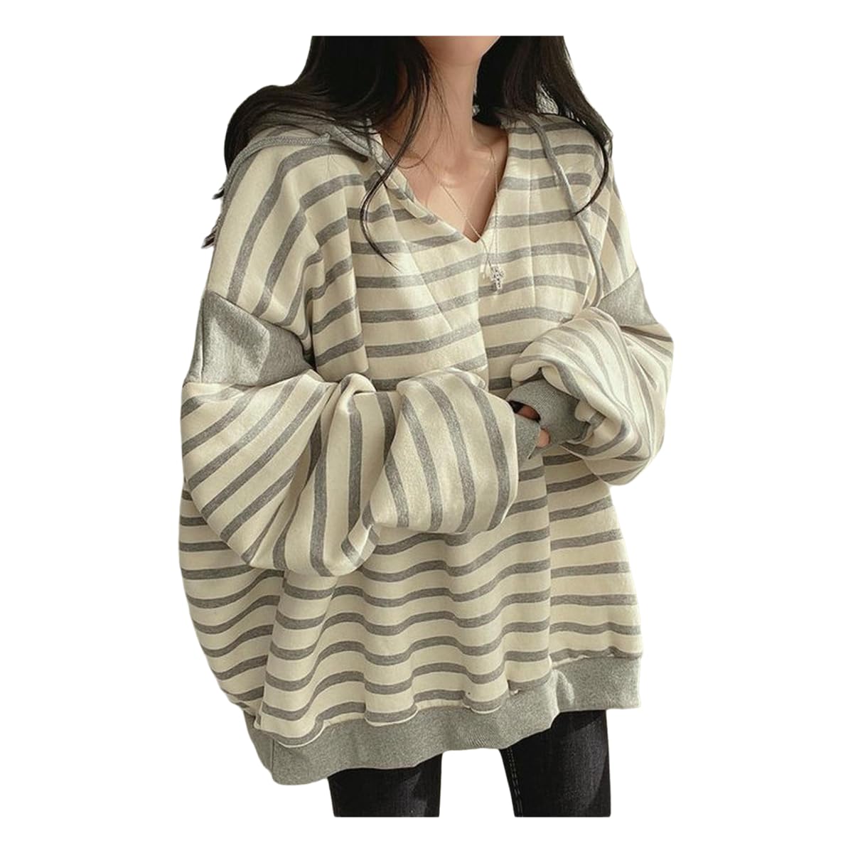 Bluza damska damska ponadwymiarowa szara B-XL