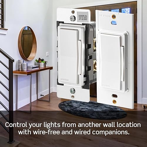Miniatura 6 de Leviton Decora - Interruptor inteligente de atenuación con detección de movimiento, Wi-Fi de 2 generación, requiere cable neutro, funciona con My