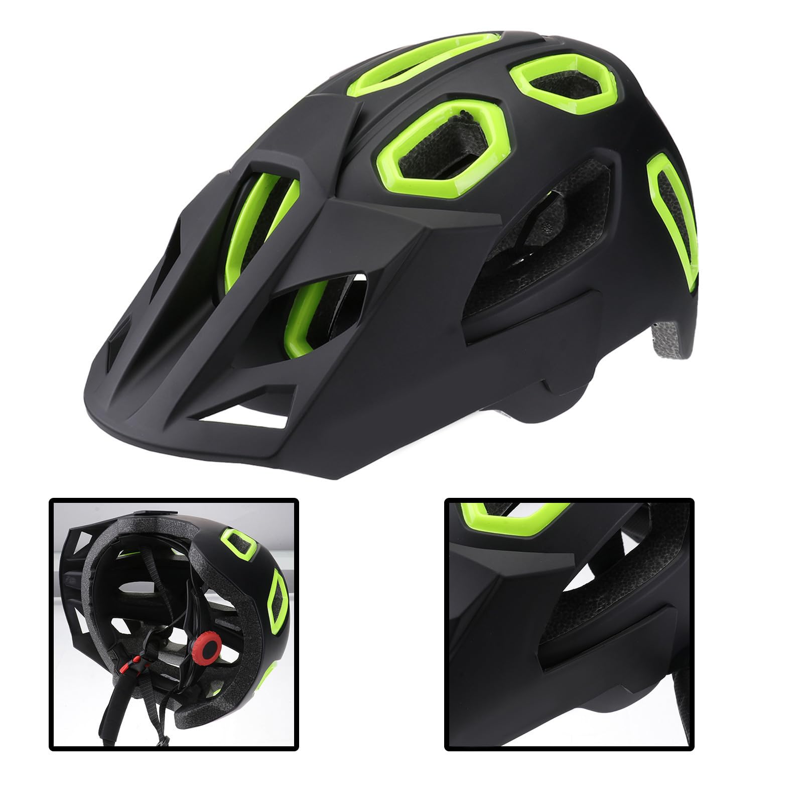 Housoutil Casco Vento Regolabile Nero al Riduce Resistenza e Bicicletta Casco Mtb in PC da Uomo Donna Ciclismo All'aperto Weekend