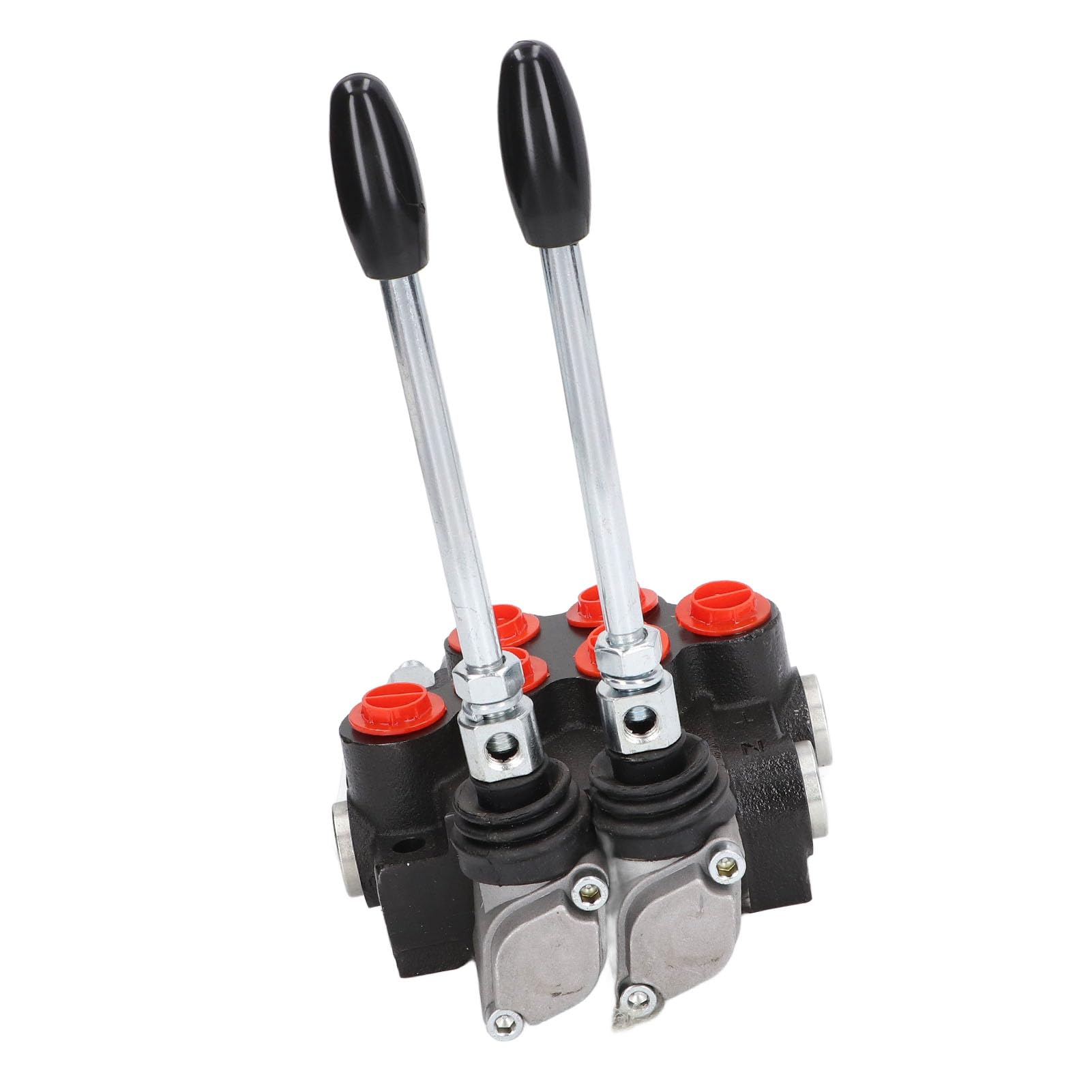 Jeffergarden Control Direccional de Válvula Hidráulica, Hierro Fundido, Válvula de Control de Doble Efecto de 2 Carretes P40-2OT para Cargadores de Tractores Pequeños