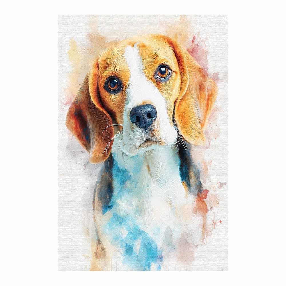 ZAMAEIU Canvas Print Wall Art Beagle drawing Abstract Dog Animal Paintings, Suitable for living room, bedroom, for Kids Room Decoretc.(white)-30x50cm Unframed