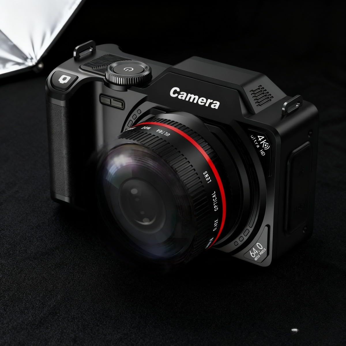 Fotocamera digitale 4K con sensore da 64 MP, zoom 18X e schermo flip da 3 pollici, connettività WiFi per vlogging e fotografia, nero (viola)