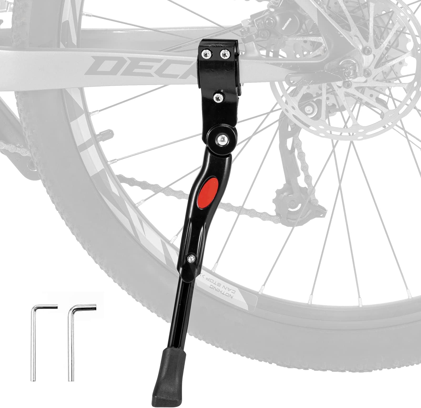 Bike Kickstand Adjustable Bike Rear Mount Kickstand Bike Side Aluminium Alloy Adults Kick Stand for 22โโ-28โโ Inch Mountain Road Bikes
