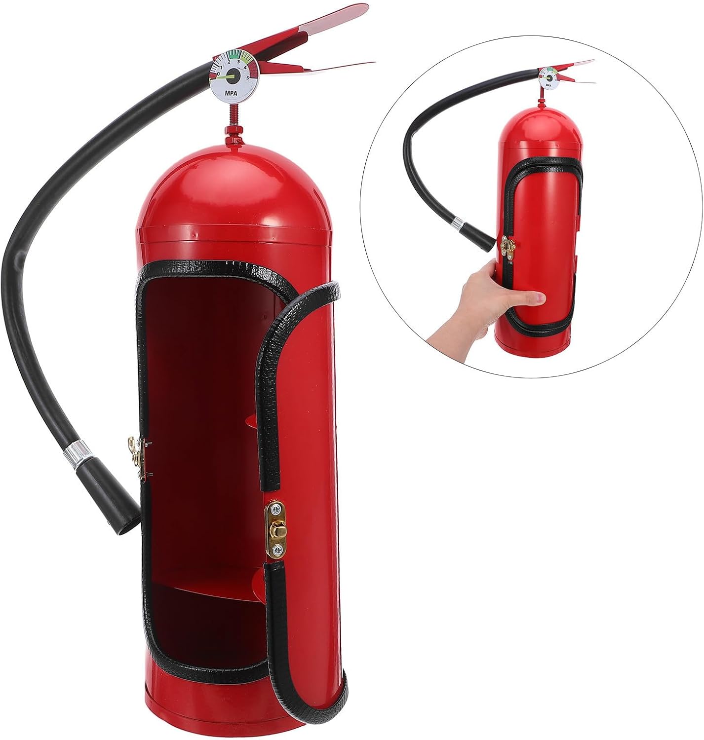 Fire Extinguisher Shape Mini Bar Wine Box Freestanding Iron Organizer