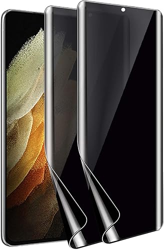 Paquete de 2 protectores de pantalla de privacidad para Samsung Galaxy S21 Ultra (no de vidrio), película de TPU flexible antiespía HD, ultrafina,