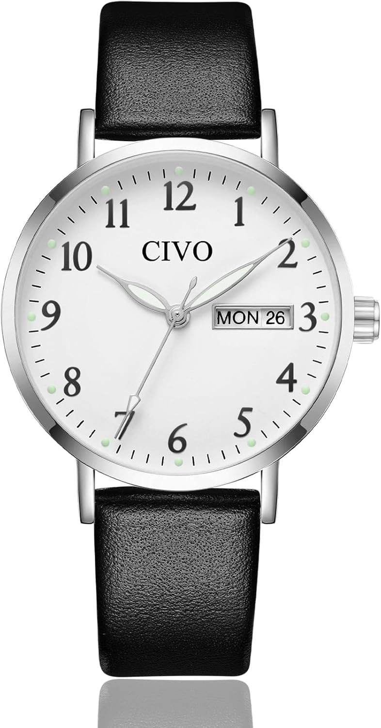 CIVO Dameshorloges Leer Analoge Quartz Horloges voor Vrouwen Elegante