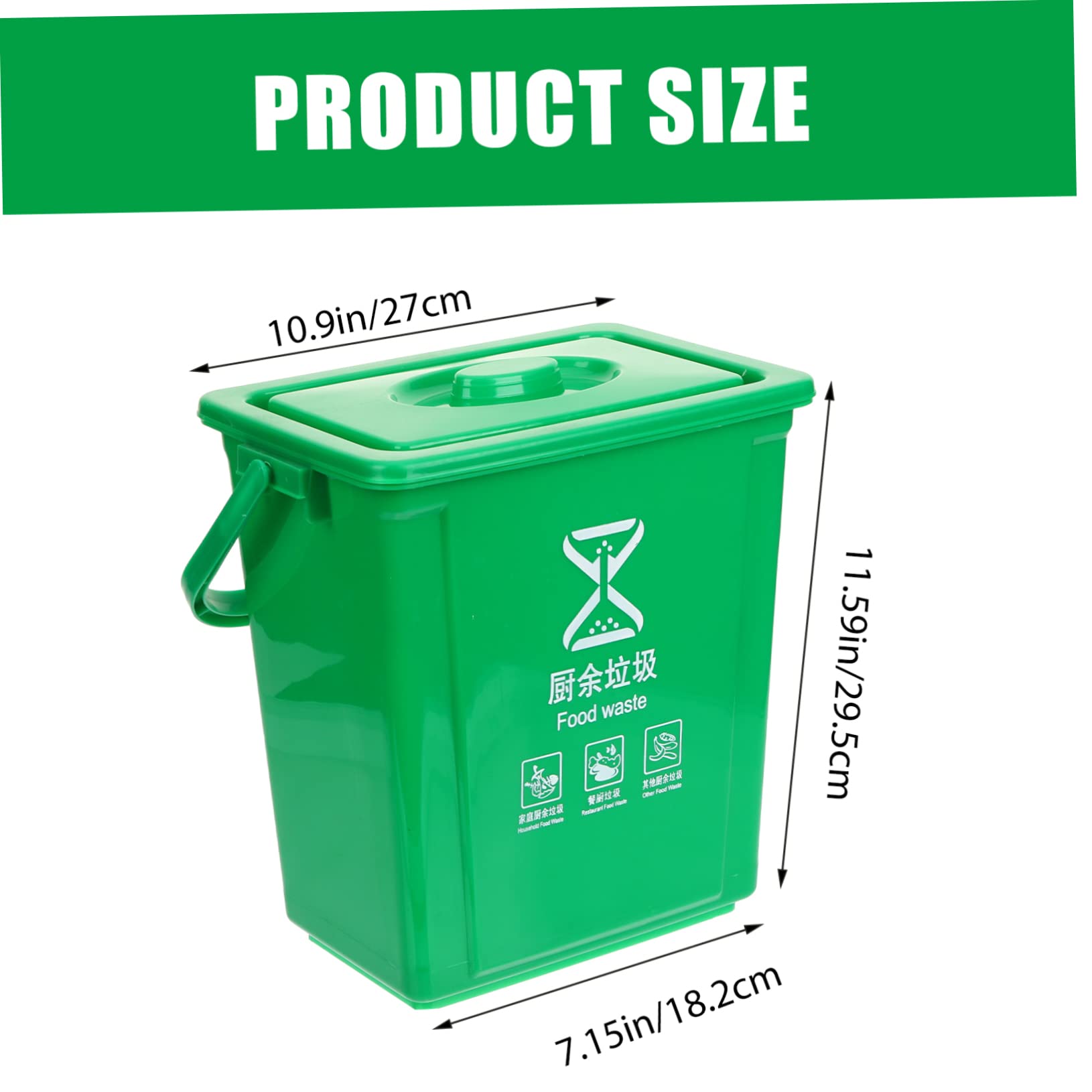 Unomor Kitchen Compost Bucket Compost Bin Pail for Kitchen Sturdy Plastic Material Easy to Carry Handle