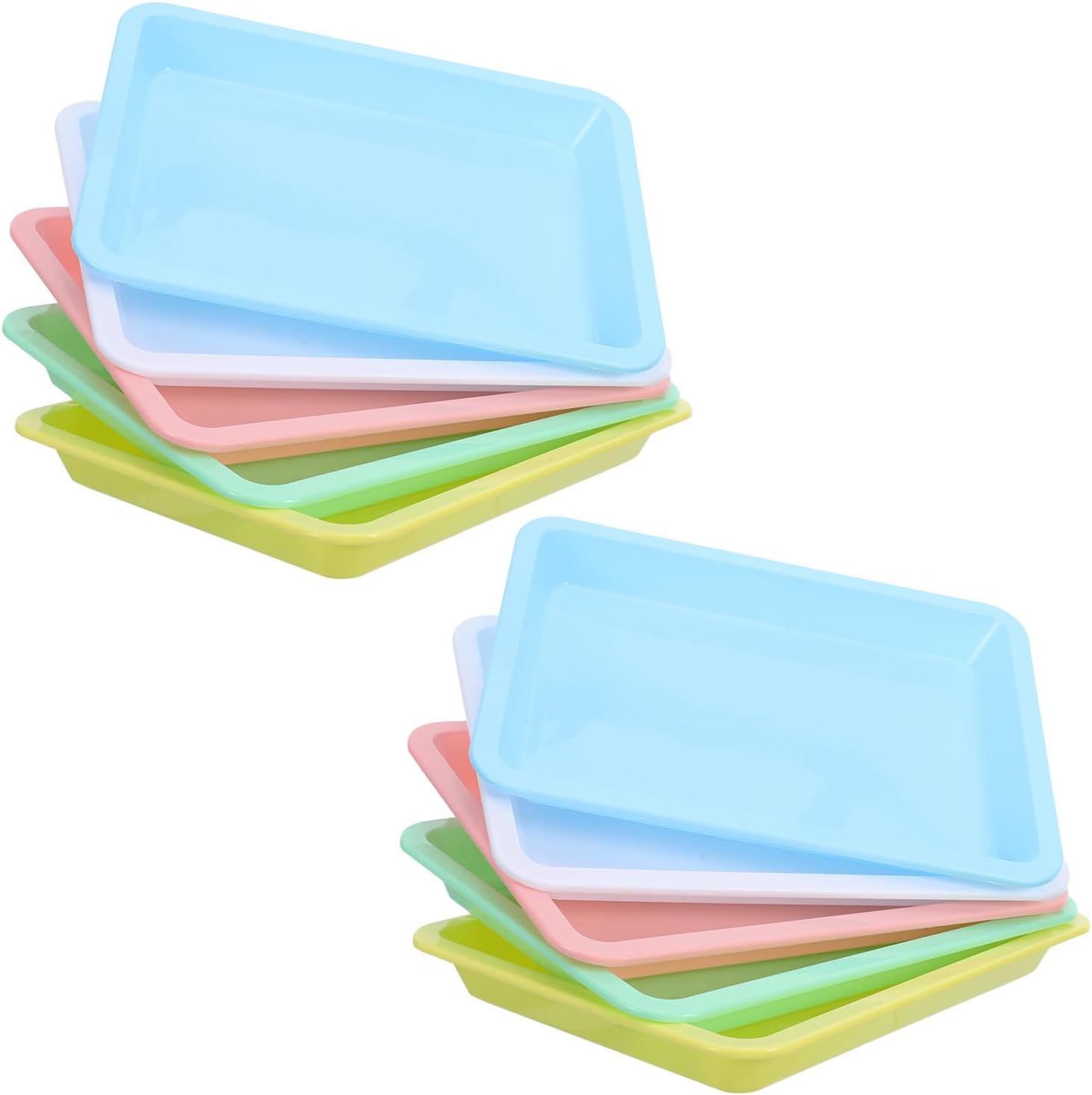 10pcs Rectangular Pp Lab Tray for Batch Experiments | Spill-proof Containment, High-temperature Resistant Design, Classroom Teaching and Transport Use, Multi-purpose Handling