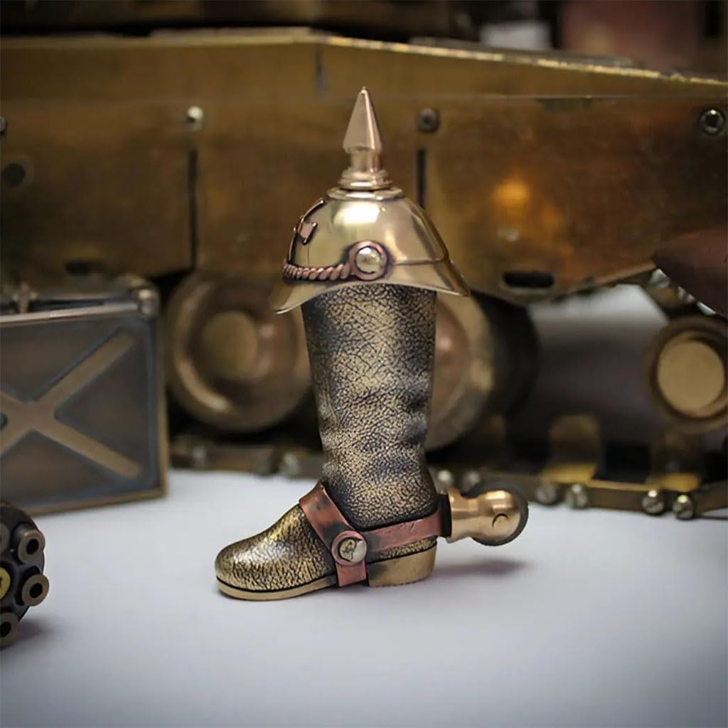 Handmade Trench Pure Copper Kerosene Lighter, Retro Military Boots Creative Design, Portable, Collectible, Unique Lighter for Gift Giving