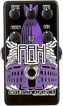 Catalinbread RAH Overdrive Effects Pedal with Three-Knob Tone Circuit and Bass Control Purple