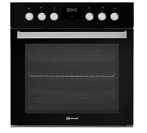 Bauknecht HEKO 600 Pyro Black - Herd-Kochfeld-Kombination/Einbau-Herd mit Display und Pyrolyse (65 l)/ Glaskeramik-Kochfeld-4 Kochzonen, davon 1 Bräter-ZweikreisKochzone, 1 DUO-ZweikreisKochzone