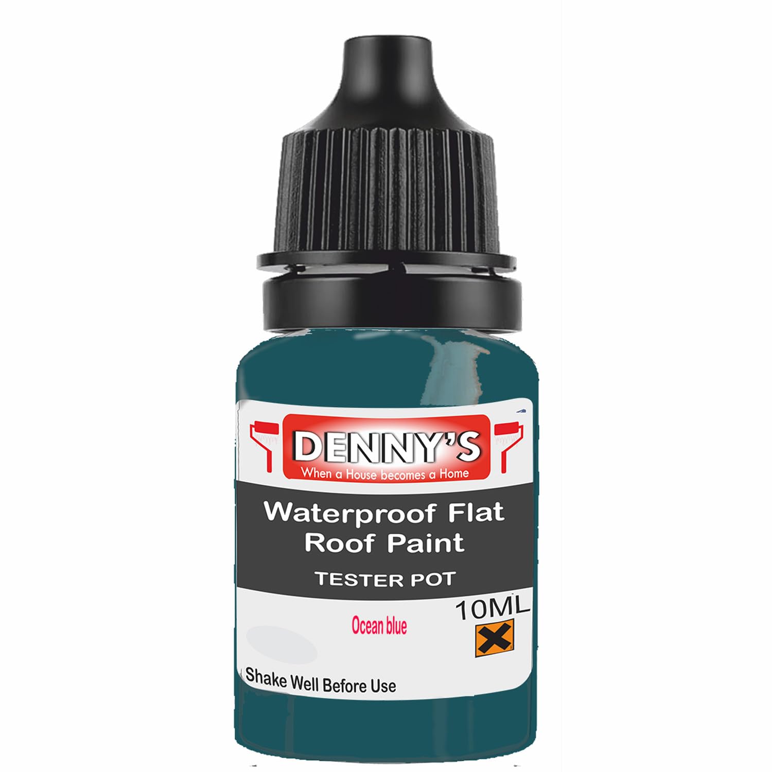 SCOOBYS PAINTS BACK IN THE MIX Chlorinated Rubber Flat Roof Paint – Waterproof Roof Sealer & Leak Repair Coating, Quick Drying, High Adhesion (Ocean blue, 10ML Tester Bottle)