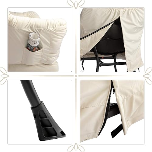 Miniatura 257 de HollyHOME - Silla perezosa grande de tela para sala de estar, silla de lectura, acogedora silla de descanso con reposabrazos, sofá de ocio, color