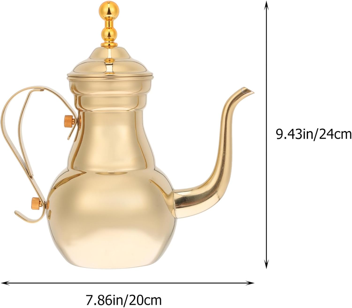 IMIKEYA Arabian Style Teapot Thermal Carafe for Hot Drinks Coffee and Tea Insulated Carafe Thermal Coffee Carafe with Lid Golden