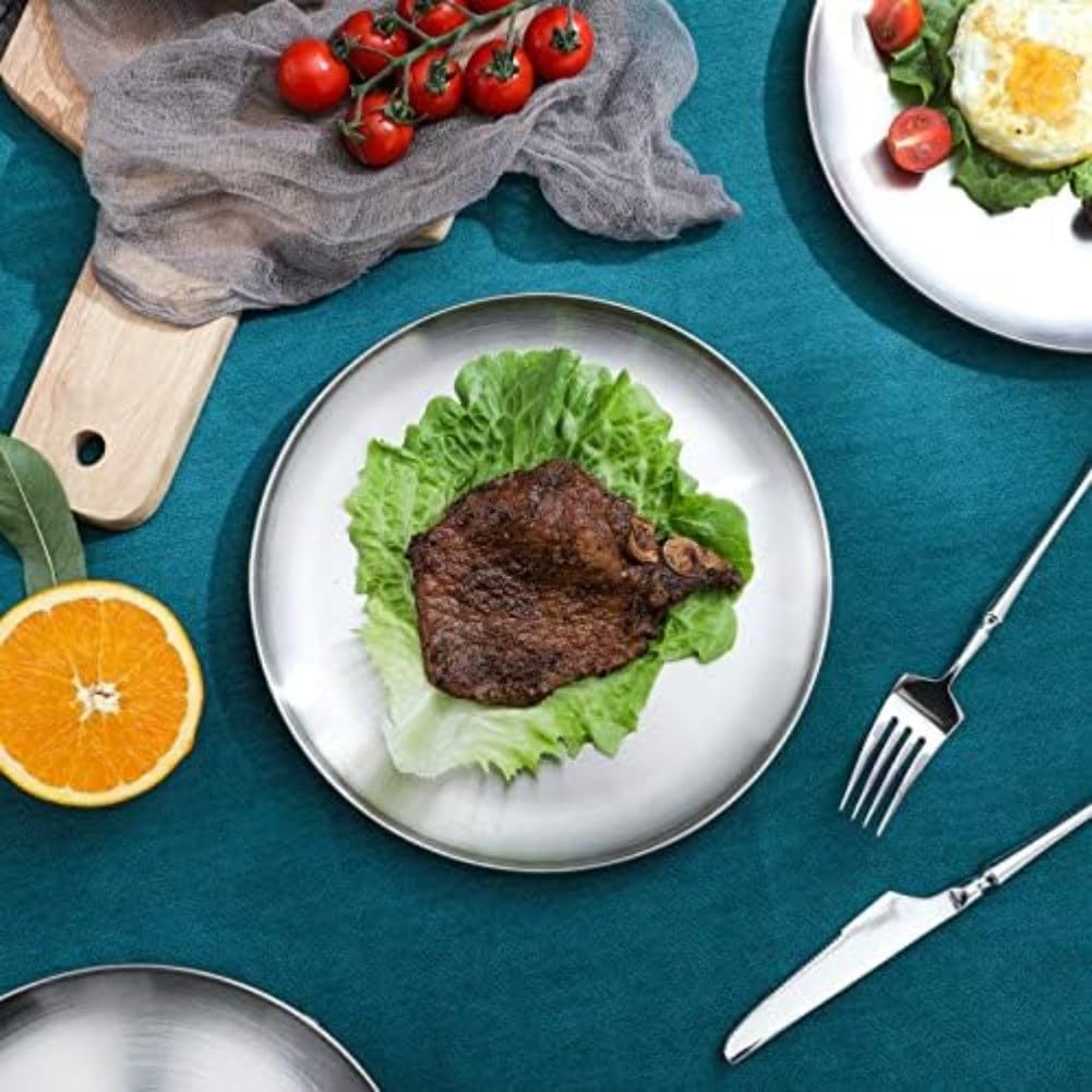 Per set di piatti in acciaio inox da 25,4 cm, leggero, lavastoviglie (4)