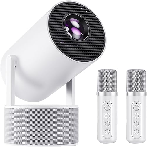HY300Pro KTV Mini proyector 4KSupport Android 11 Smart Projector con altavoces y micrófonos duales de 10 W WiFi Bluetooth Auto Keystone HDMI PS5