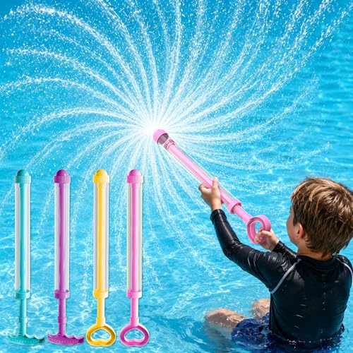 WOANZZ Feuerwerk Wasserpistole 4 Stück Firework Wasserspritze Wasser-Sprühwaffe mit Auslauf Romantisches WassersprühIm für Kinder und Erwachsene Wasserblaster-Spielzeug für Strandpool Pool Party