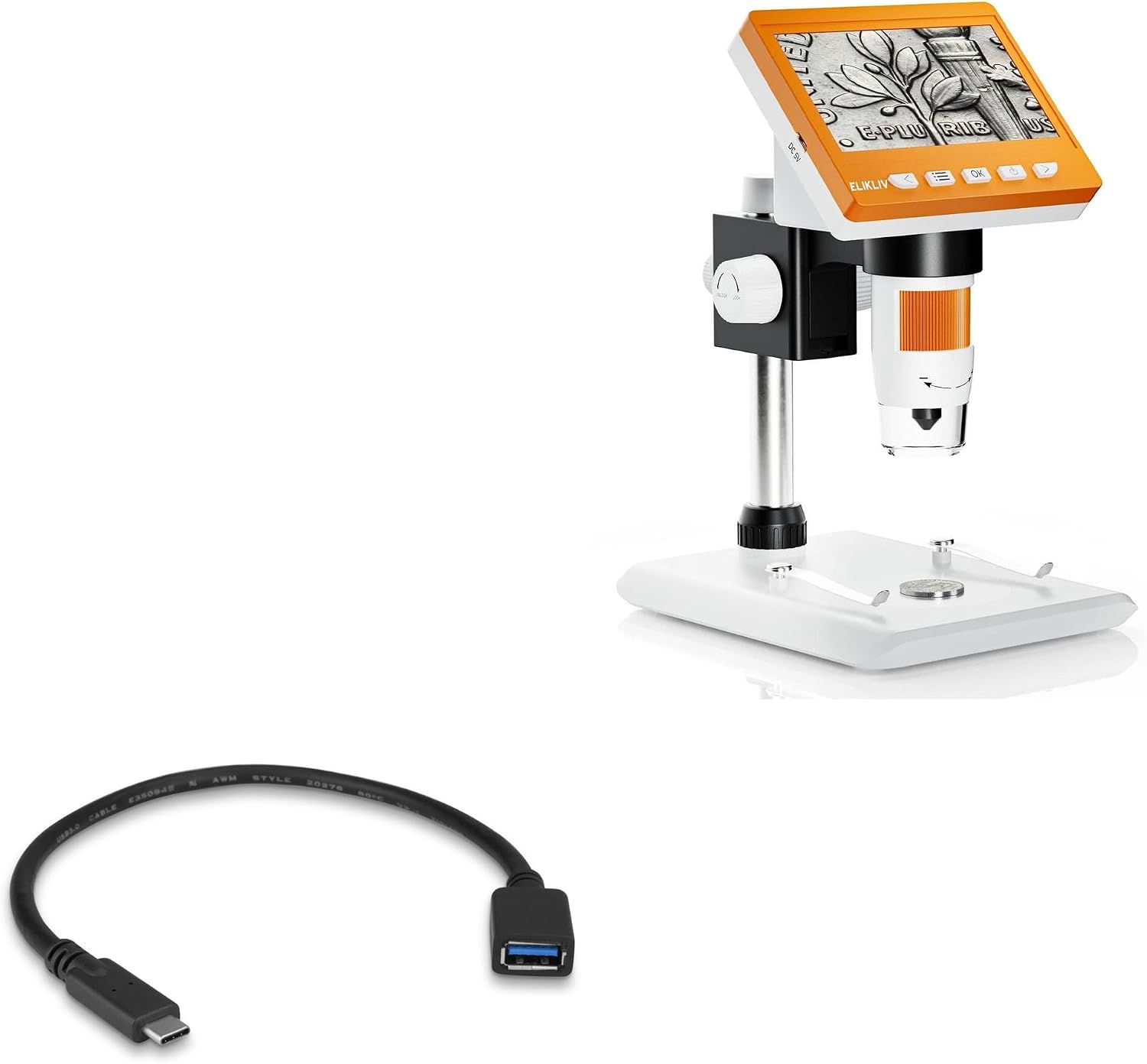 BoxWave Cable Compatible with Elikliv Veno Coin Microscope (4.3 in) - USB Expansion Adapter, Add USB Connected Hardware to Your Phone