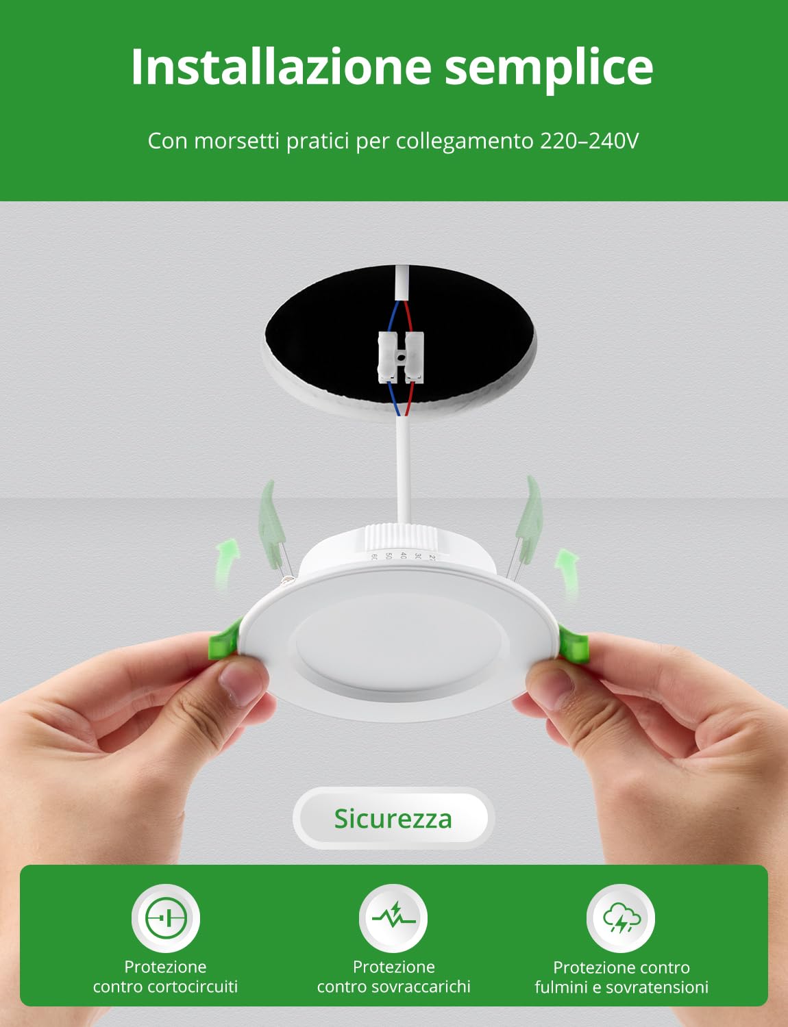 HOMEOW Faretti Led da Incasso per Cartongesso 7W, Foro 80mm - 100mm | 30mm Ultrasottili, IP44 Faretti Led Soffitto, Regolabile 2700K 3000K 4000K 5000K 6000K, Non Dimmerabili, Set di 10